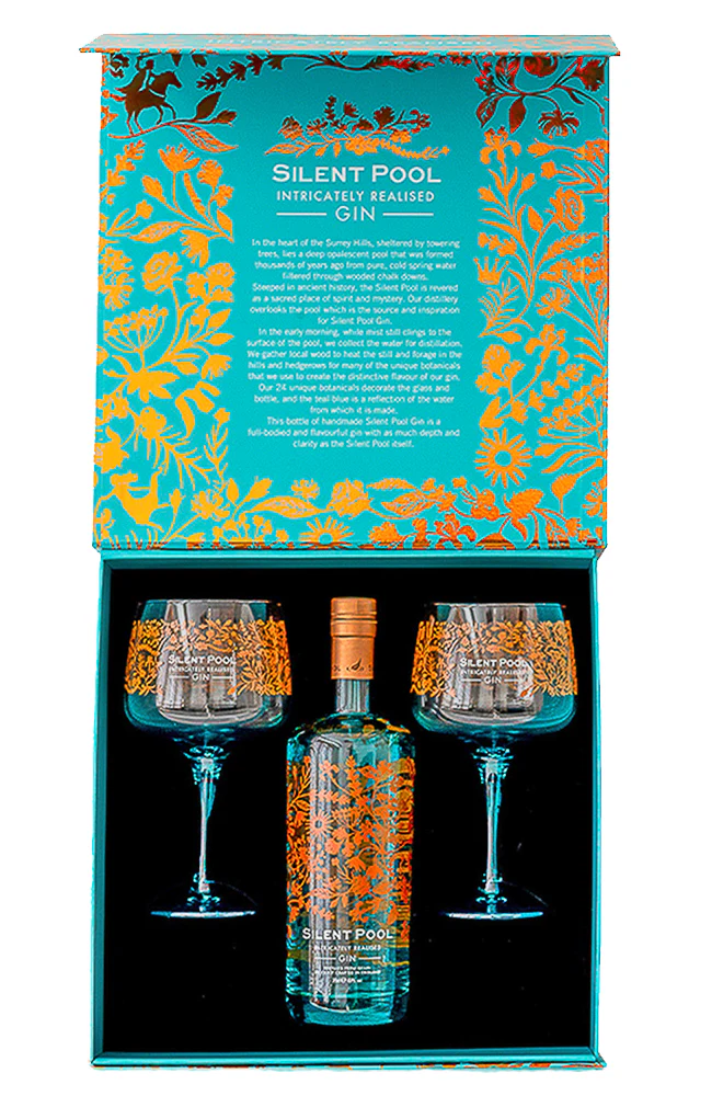 Silent Pool Gin & Copa Glasses Gift Set